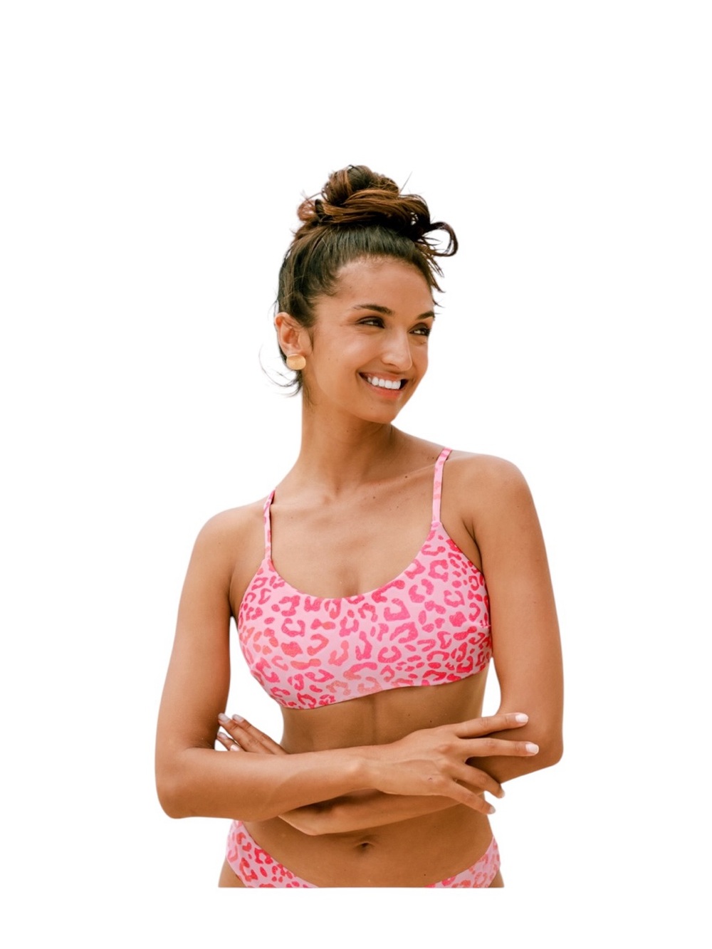 Pink Leopard Print Bralette Top - Women's Intimates
